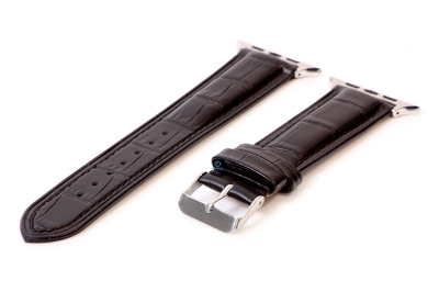 Apple Uhrenarmband croco Leder schwarz - 42/44/45mm