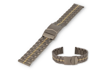20mm bicolor Titan Uhrenarmband - Teils glänzend