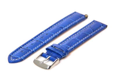 Extra lange Uhrenarmband - 18mm blau leder