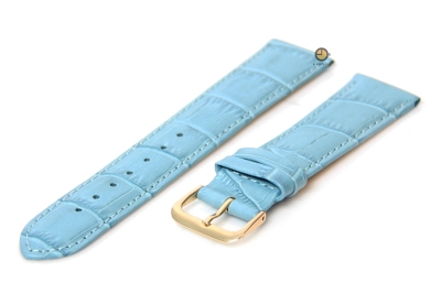 Uhrenarmband 18mm Blau Leder