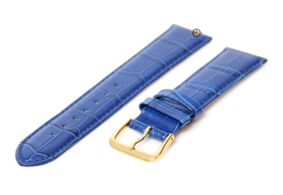 Uhrenarmband 18mm Blau Leder