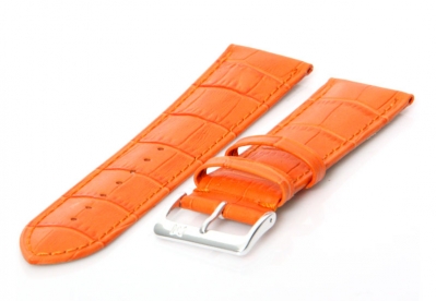 Uhrenarmband 26mm Orange Leder extra lang