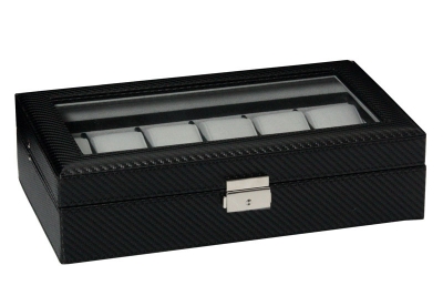Uhrenbox 12 Strück Schwarz mit Pigmentdruck