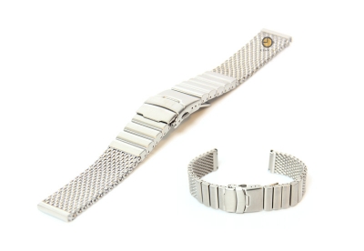 Uhrenarmband 24mm Silber Mailänder Stahl matt