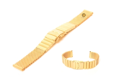 Uhrenarmband 24mm Gold Mailänder Stahl matt