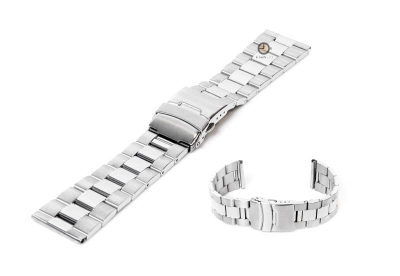 Uhrenarmband 24mm Silber Stahl poliert (teilweise)
