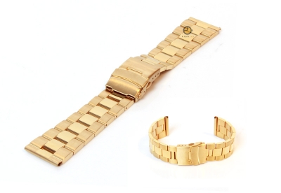 Uhrenarmband 24mm goud Stahl poliert (teilweise)