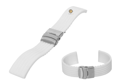 24mm Silikon Uhrenarmband Weiß