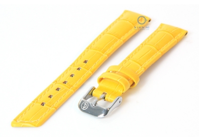Uhrenarmband 16mm gelb Leder mit Krokostruktur