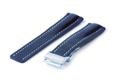 Breitling Ersatzarmband 22mm blau Leder