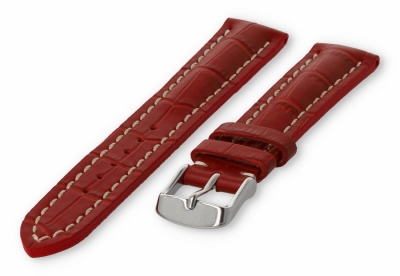 Uhrenarmband mit krokoprint 18mm rotes Leder