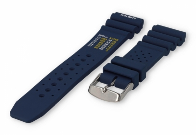 Uhrenarmband mit Tauchtabelle 22mm blaues Kunststoff