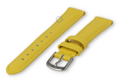 12mm Uhrenarmband glatt Leder - Gelb
