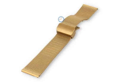 Uhrenarmband 22mm gold Stahl - magnetische Schmetterlingsfaltschließe