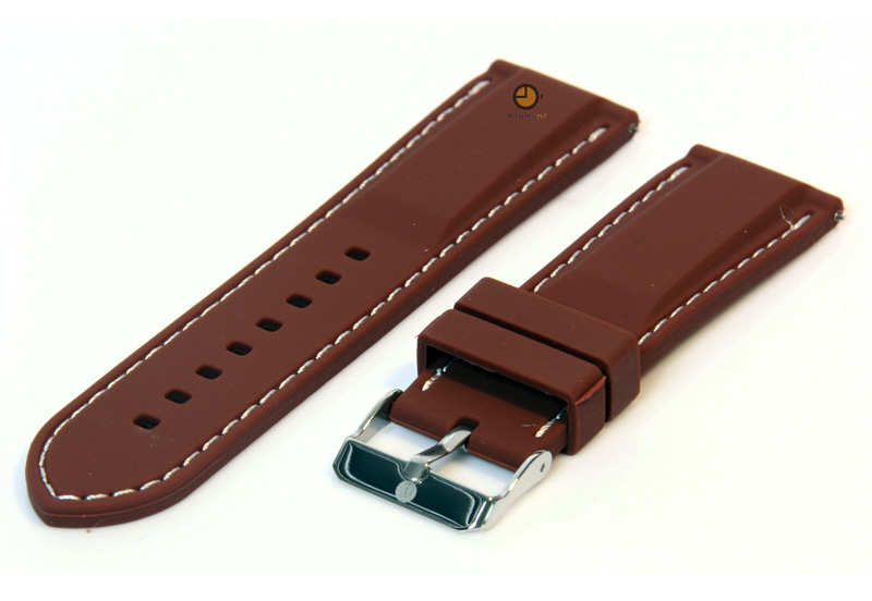 Easy-Klick Silikon Design Uhrenarmband Modell Rhodos-DS schwarz 18 mm